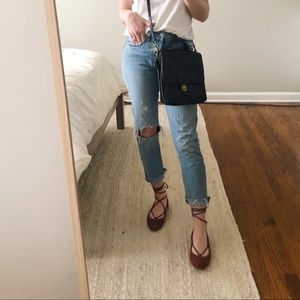 Madewell Suede Inga Lace up Flat